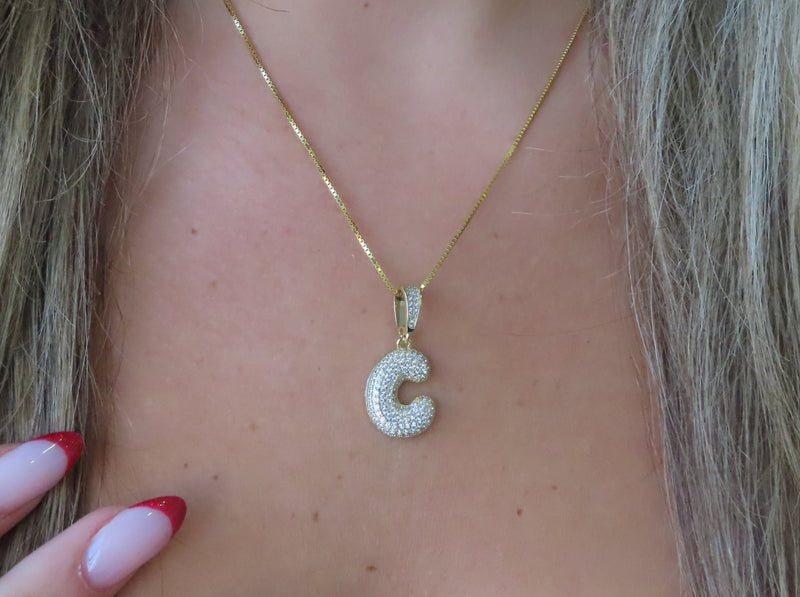'SMALL BUBBLE LETTER NECKLACE'