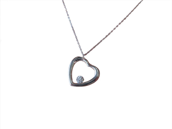 'FLOATING CZ HEART NECKLACE'
