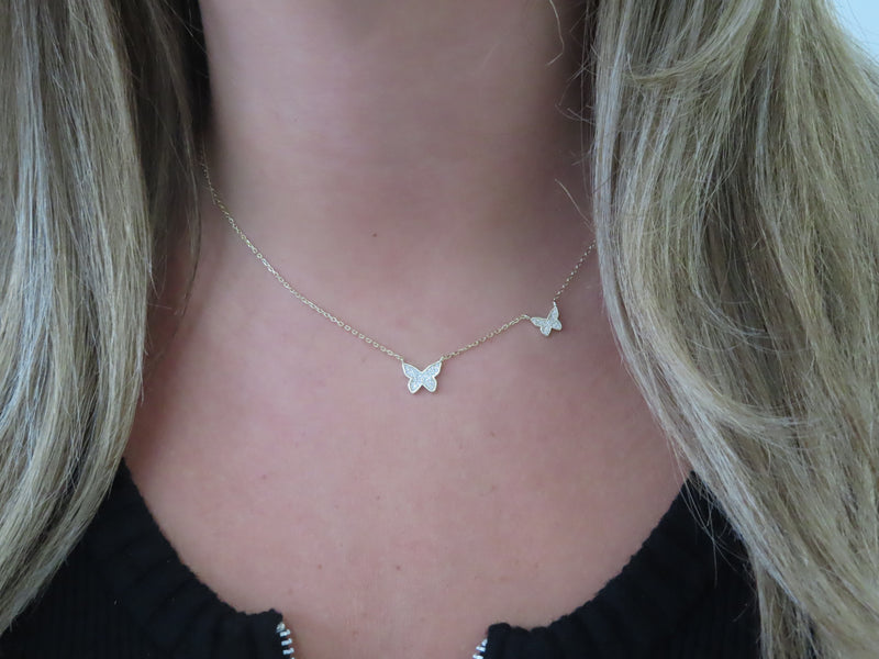 'DOUBLE BUTTERFLY CHOKER NECKLACE'
