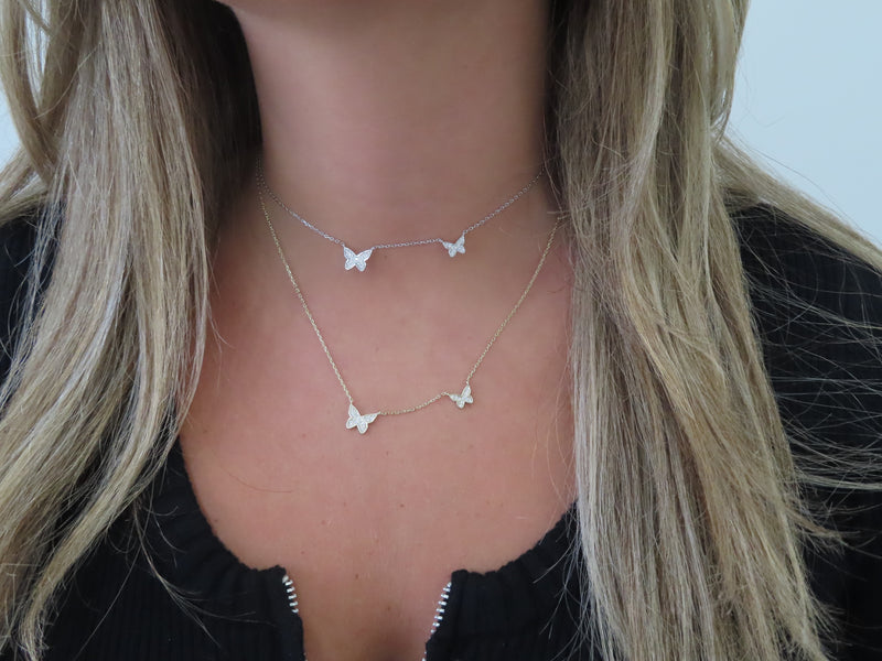 'DOUBLE BUTTERFLY CHOKER NECKLACE'