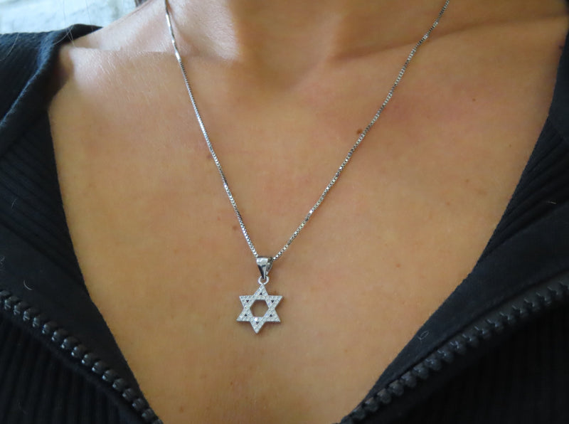 'ICED STAR OF DAVID NECKLACE'