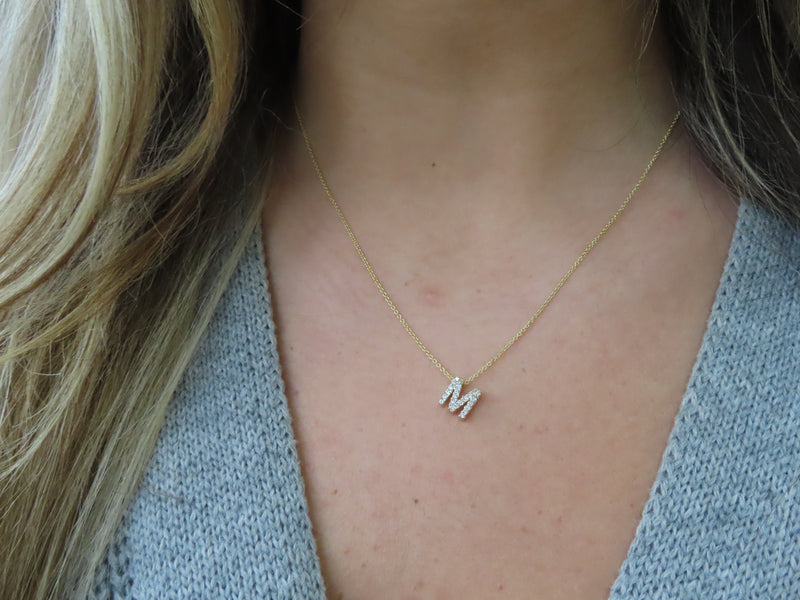 '14K GOLD & DIAMOND INITIAL NECKLACE'