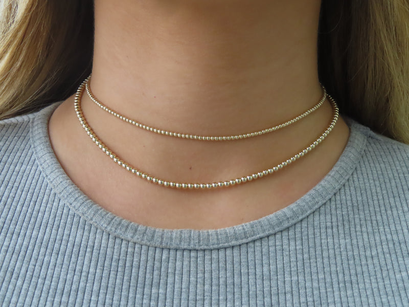 '14K GOLD FILLED BALL NECKLACE'