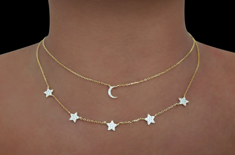 'STARS & MOON LAYERED NECKLACE'