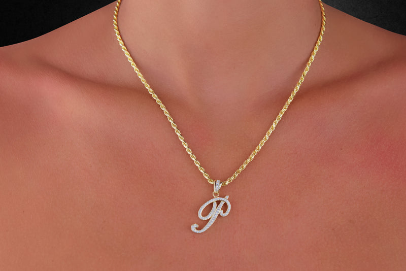 'SCRIPT INITIAL ROPE NECKLACE'